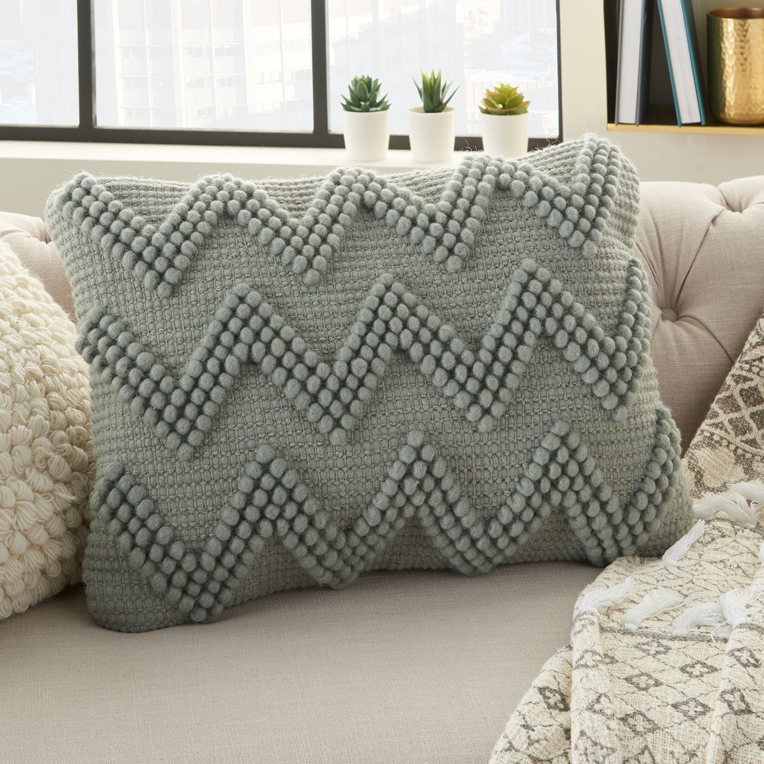 Mina Victory Life Styles Chevron Lumbar Throw Pillow