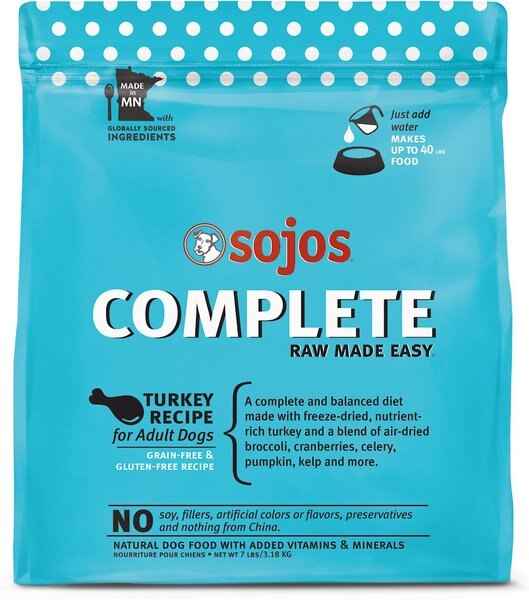 Sojos Complete Turkey Recipe Adult Grain-Free Freeze-Dried Dehydrated Dog Food