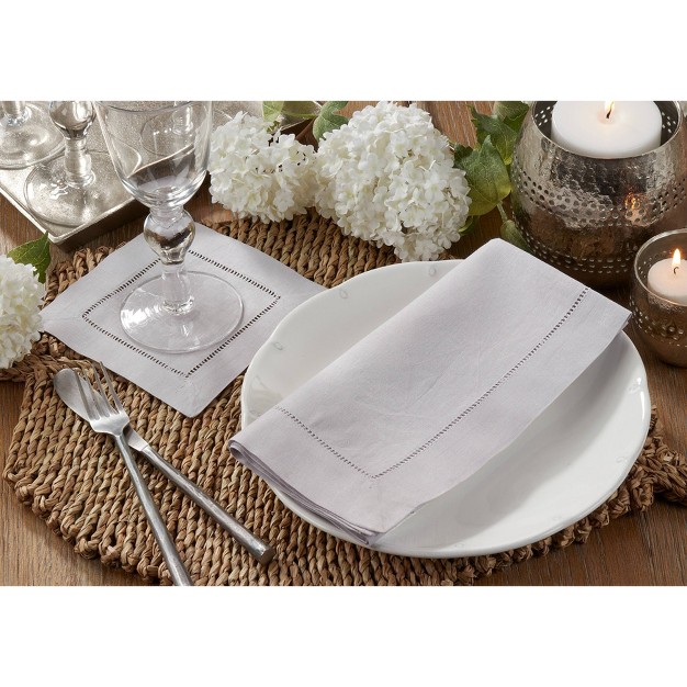 Hemstitched Dinner Napkins set Of 4