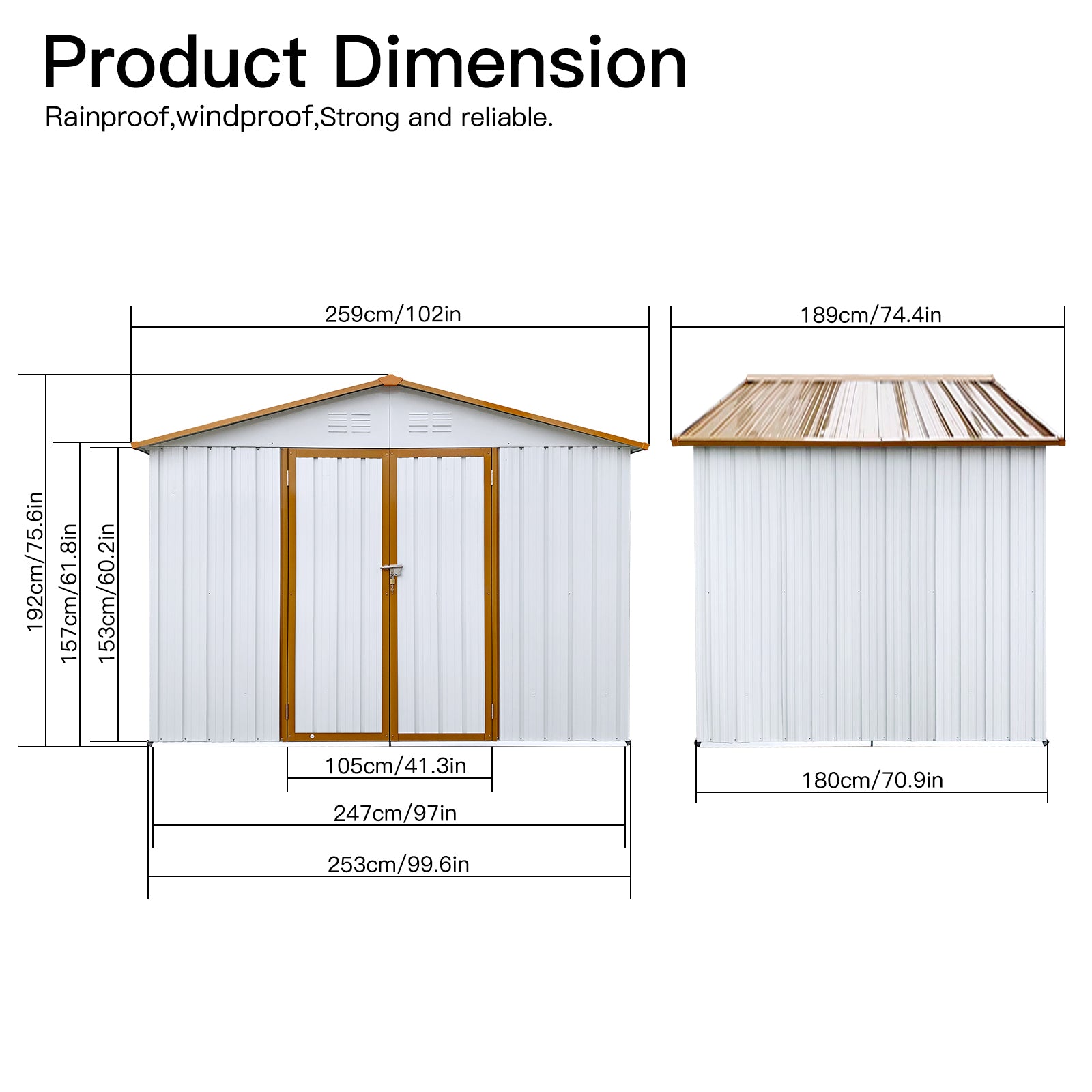 Metal garden sheds 6ftx8ft outdoor storage sheds