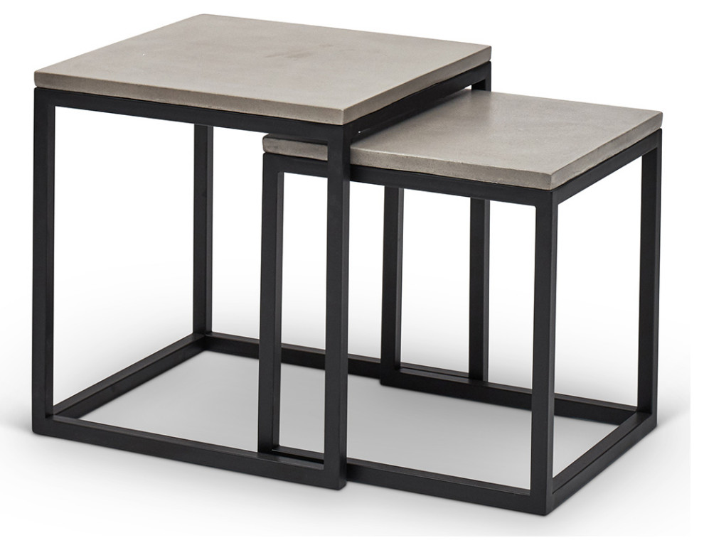 Varya Nesting End Table (Set Of 2)   Industrial   Coffee Table Sets   by Rustic Home Furniture Deco  Houzz