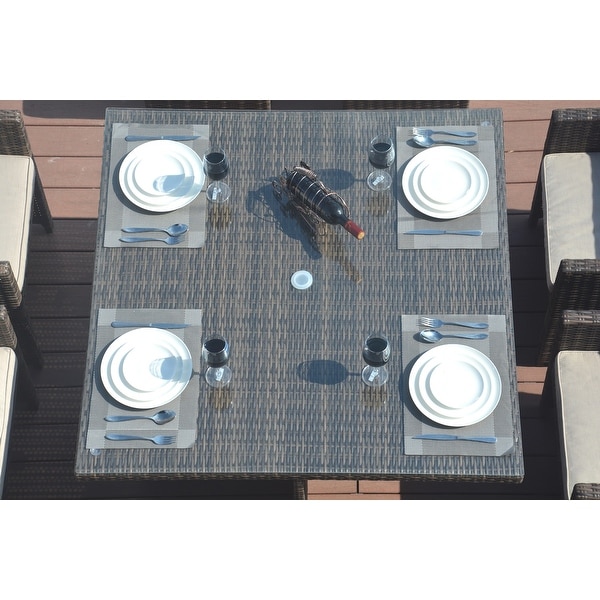 9piece Outdoor Dining Table Set with Cushions