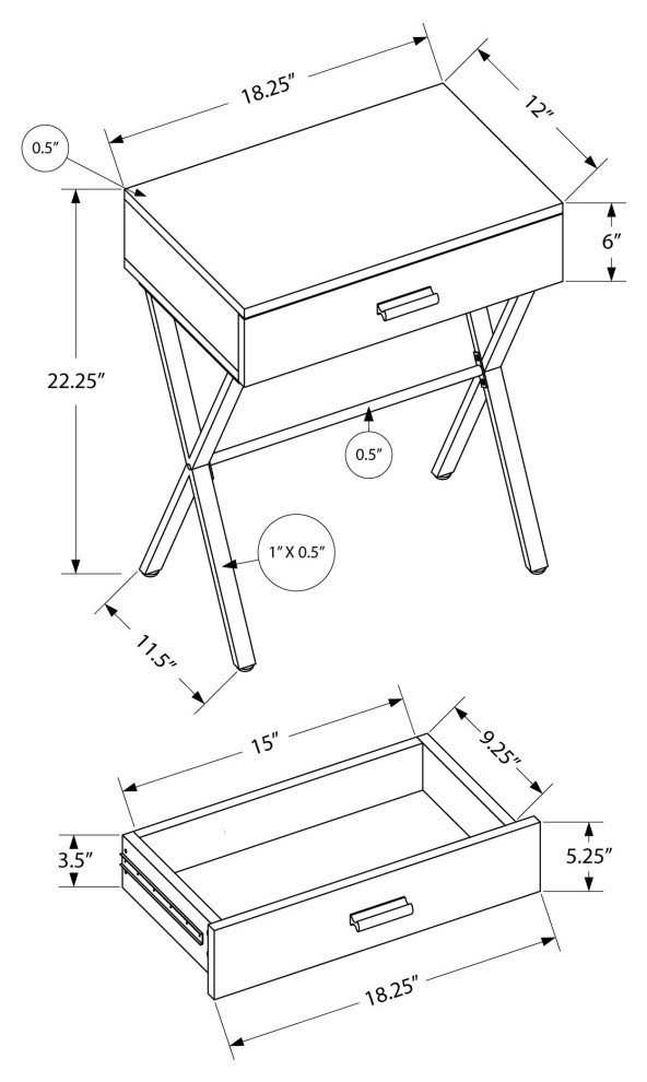 HomeRoots 18.25 quotX 12 quotX 22.25 quotBlack Metal Accent Table   Transitional   Side Tables And End Tables   by UStradeENT LLC  Houzz