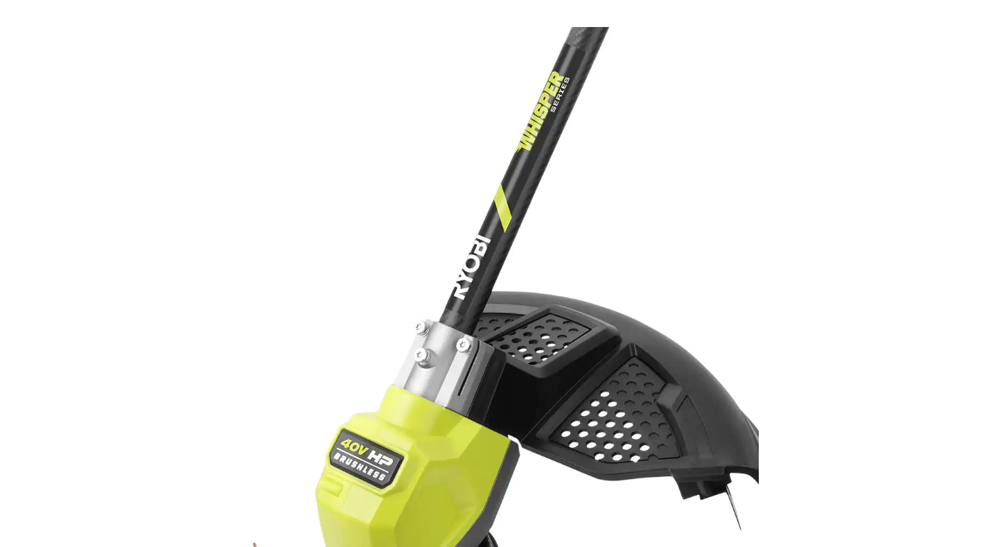 RYOBI RY402110VNM 40V HP Brushless Whisper Series 17 in. Cordless Battery Carbon Fiber Shaft String Trimmer w/ 6.0 Ah Battery and Charger