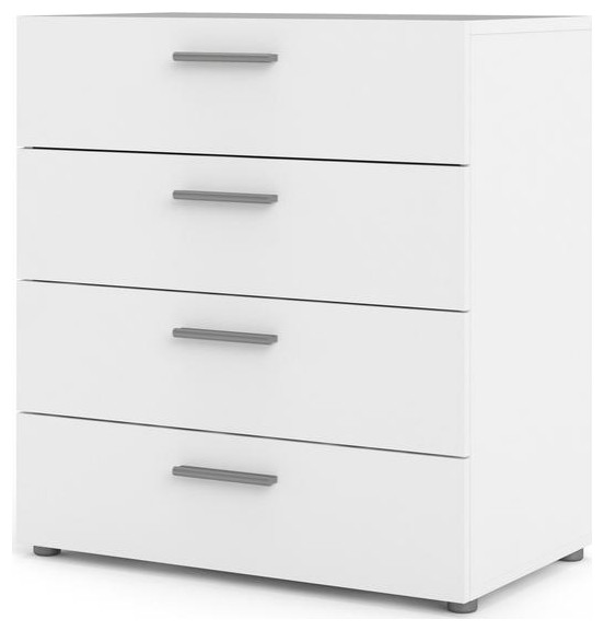 Austin 4 Drawer Chest  White   Contemporary   Dressers   by BisonOffice  Houzz