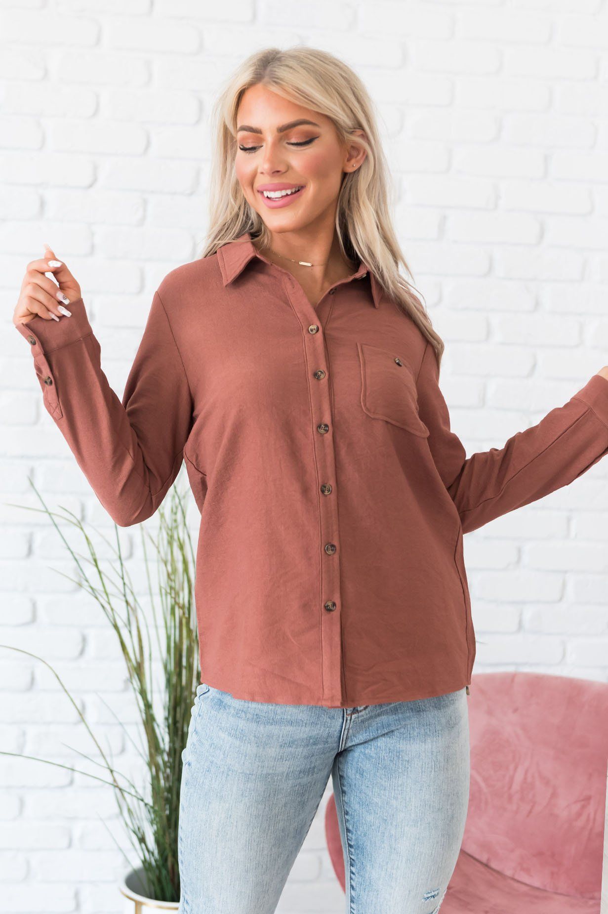 Taking Chances Modest Blouse