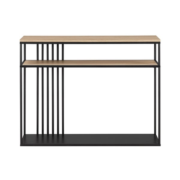 Middlebrook Contemporary Slatted-Metal Entry Table