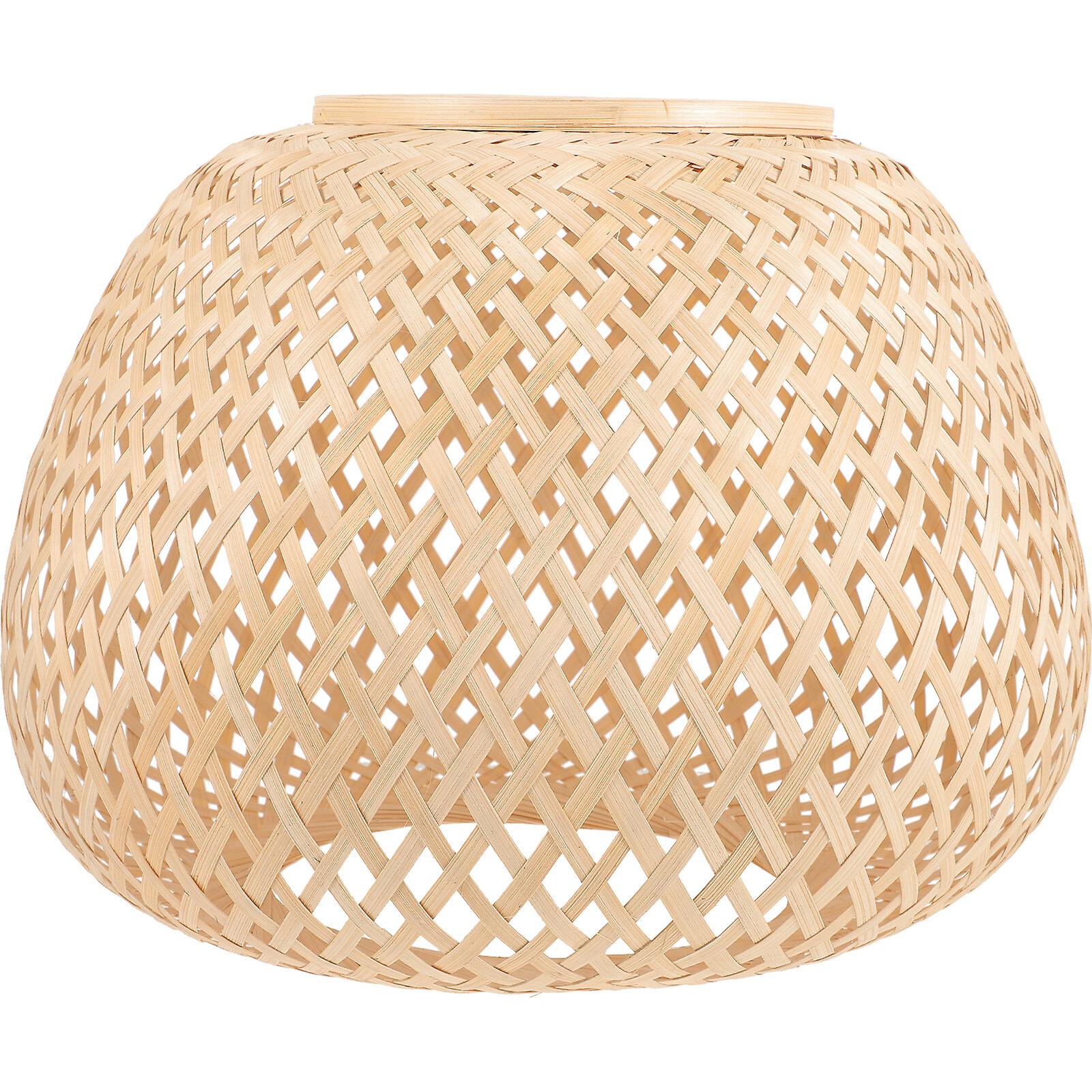 Bamboo Woven Lampshade Hanging Lamp Cover Rustic Style Pendant Light Cover