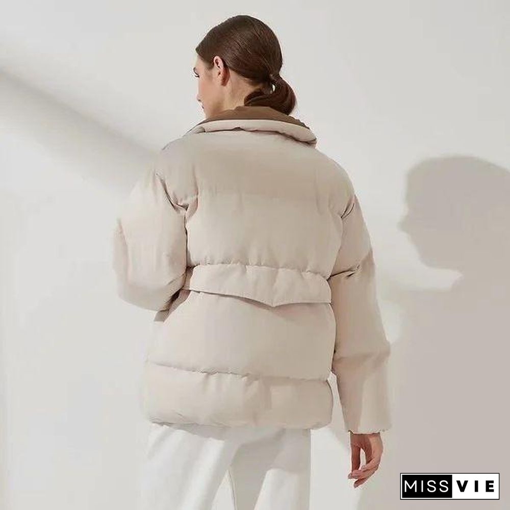 Oversized Quilted Winter Puffer Thick Warm Padded Puff Parka Jacket