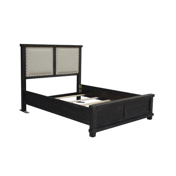 Yosemite Upholstered Panel Bed in Café