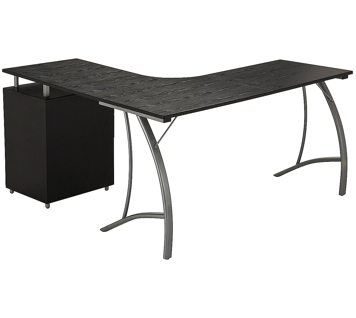 Techni Mobili L-Shaped Computer Desk w  File Cabinet