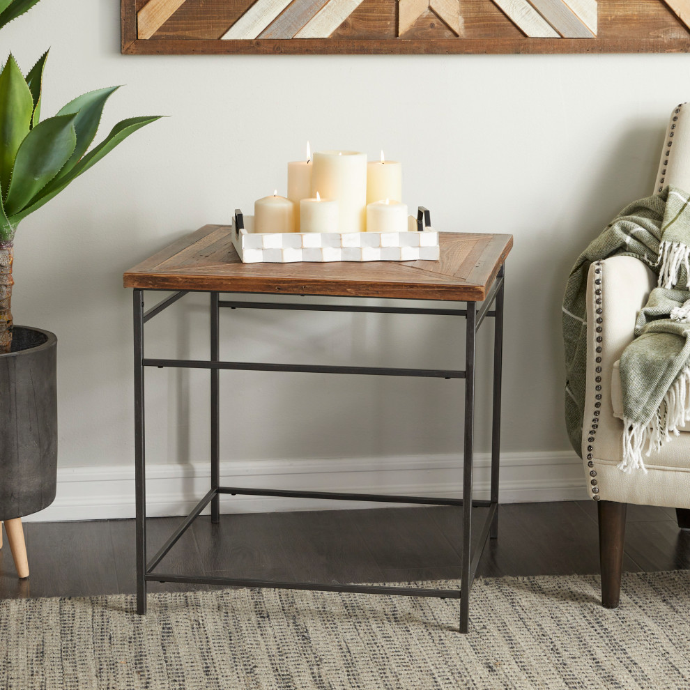 Rustic Black Metal Accent Table 561649   Industrial   Side Tables And End Tables   by Brimfield  ampMay  Houzz