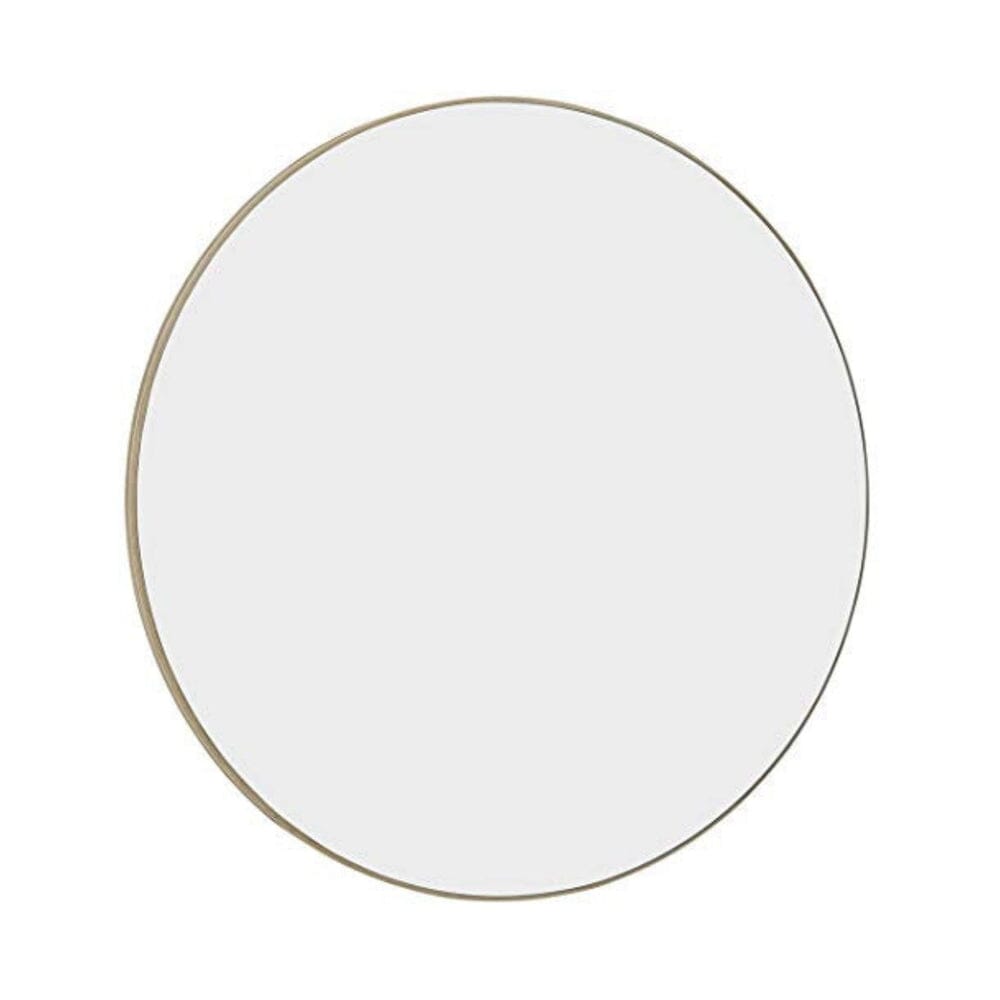 Thin Natural Wood Edge Circular Wall Mirror (24