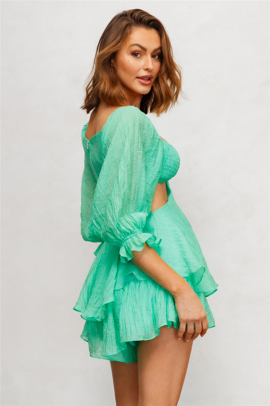 Wrapped Tightly Romper Green