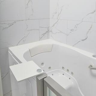 Ella Royal 52 in. x 31.5 in. Right Drain Walk-In Combination Bathtub in White Heated Seat Carrara Wall Surround 931185PhCWS