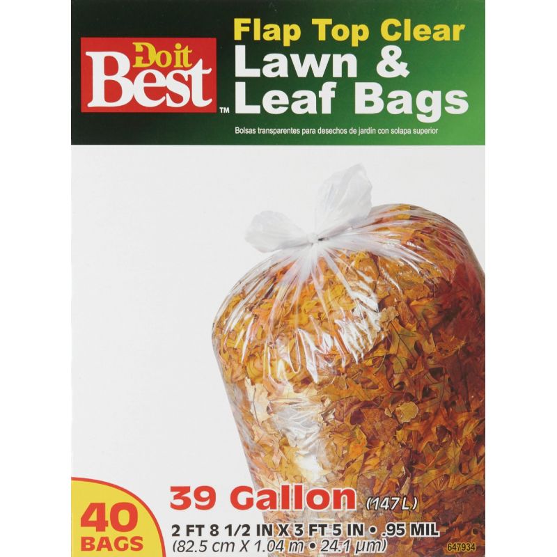 Do it Best Flap Tie Lawnamp Leaf Bag 39 Gal. Clear