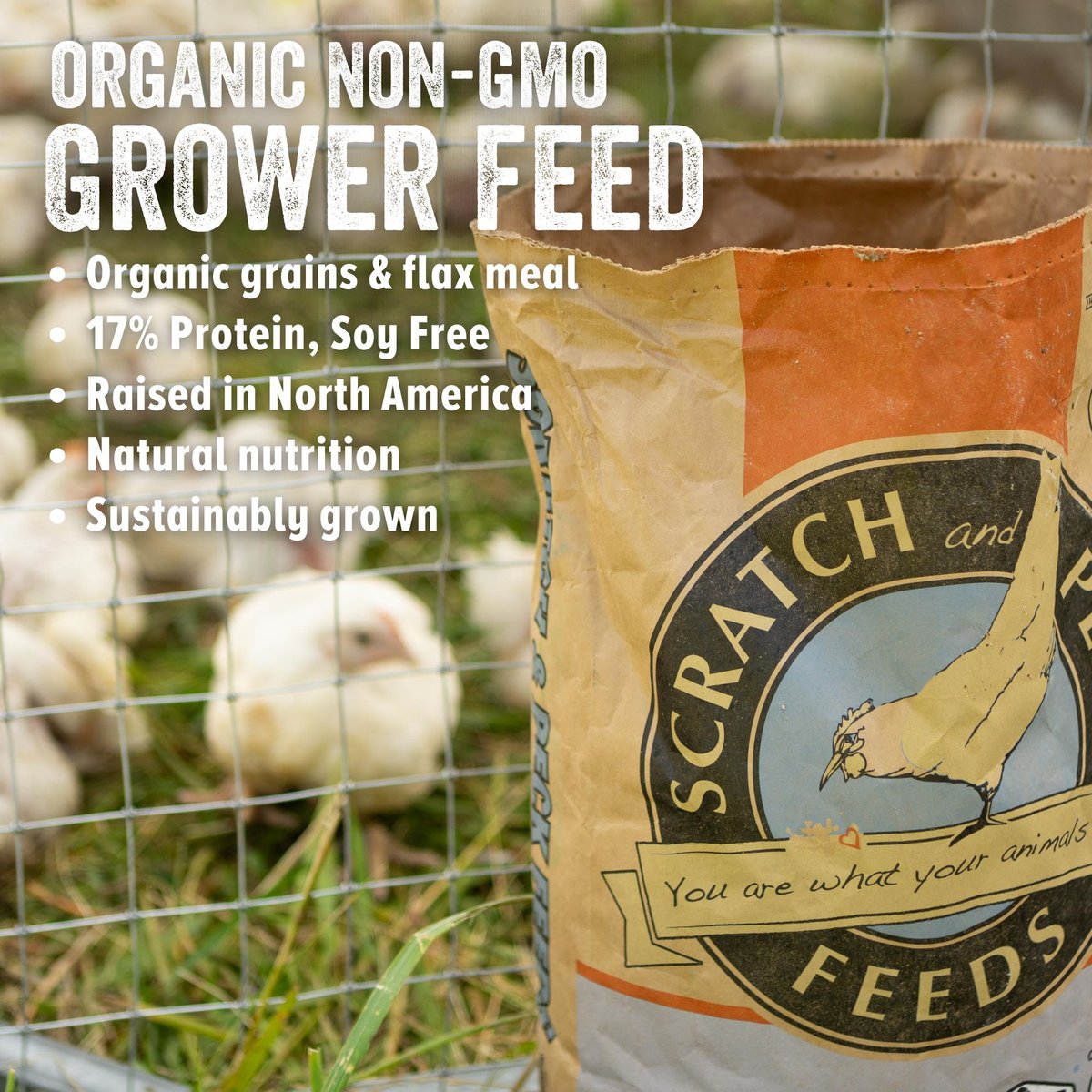 Scratch and Peck Feeds Naturally Free Organic Grower Poultry Feed