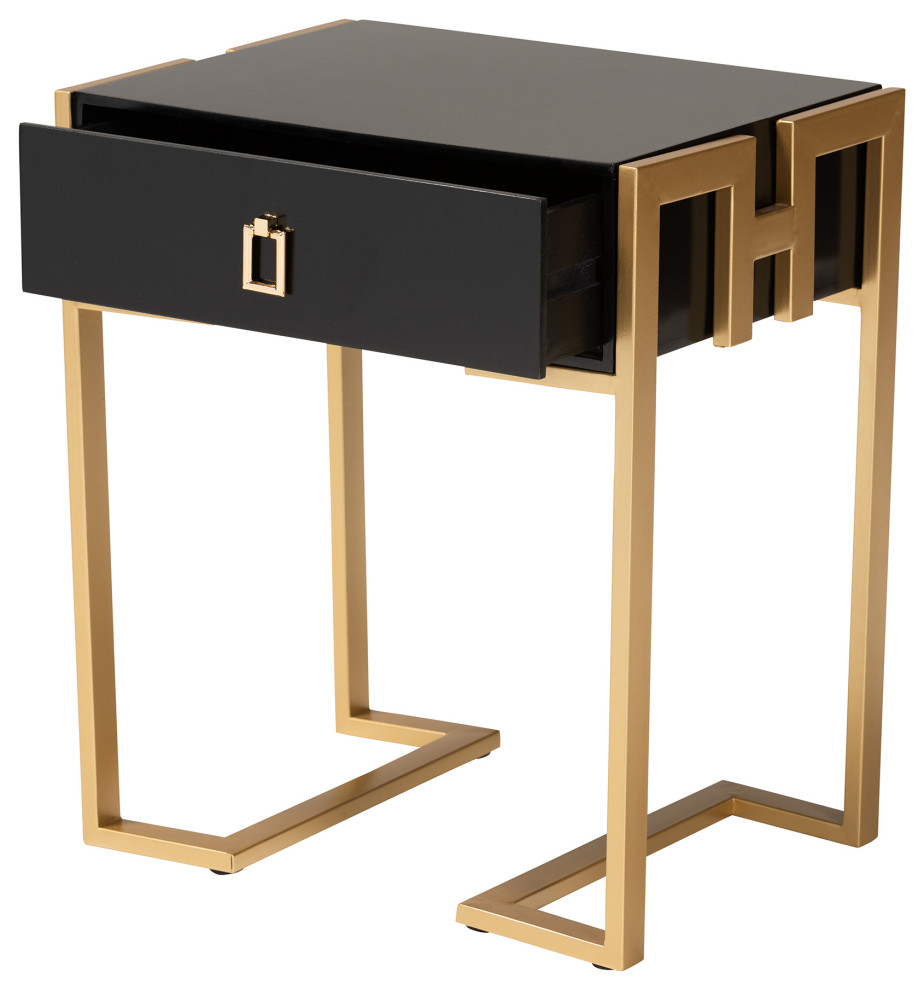 Blenda Black and Gold End Table   Contemporary   Side Tables And End Tables   by Baxton Studio  Houzz