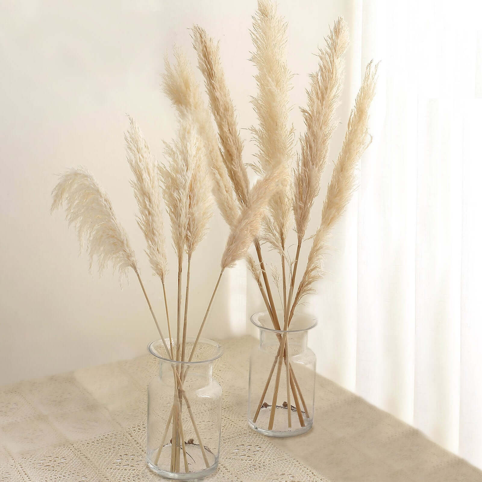 6 Stems Wheat Tint Dried Natural Pampas Grass Plant Sprays 49