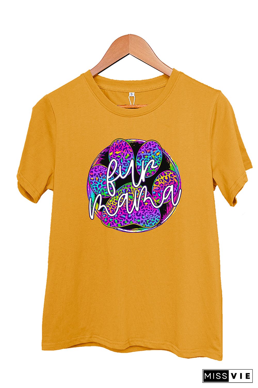 Fur Mama Print Summer Graphic Tee Wholesale