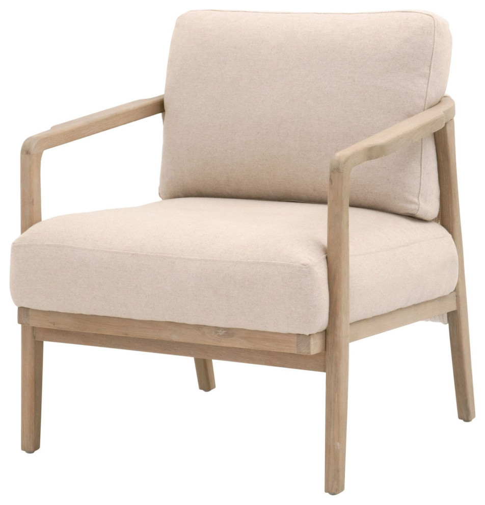 Essentials For Living Harbor Club Chair in Flax Linen   Midcentury   Armchairs And Accent Chairs   by Unlimited Furniture Group  Houzz