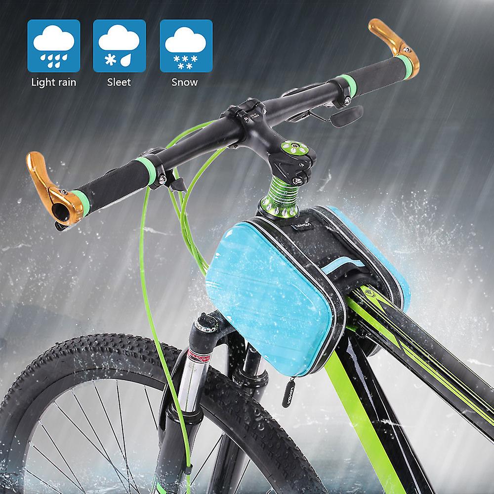 Lixada Rainproof Outdoor Cycling Hiking Riding Road Bikes Mtb City Bike Bicycle Front Frame Bag Pack Double Pouch Front Tube Bag Pouch No.255771