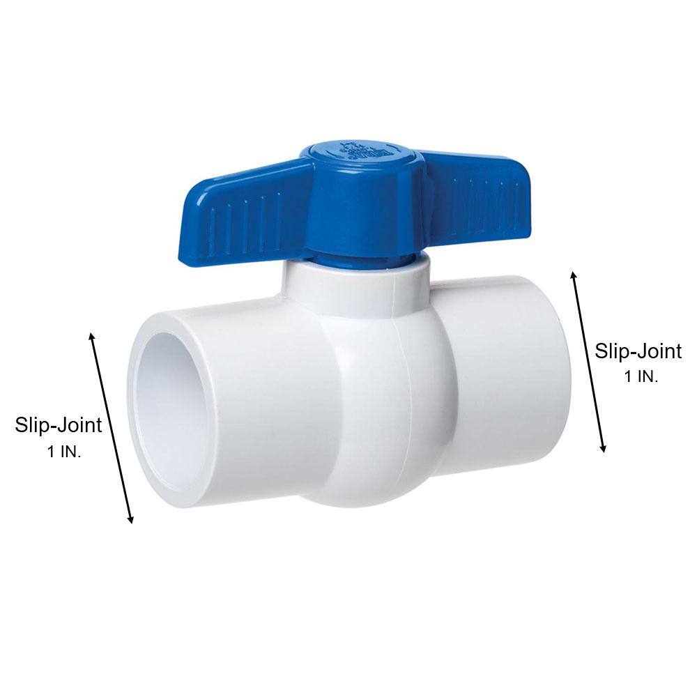 Everbilt 1 in. Solvent x 1 in. Solvent Schedule 40 PVC Ball Valve VBVP40E5B