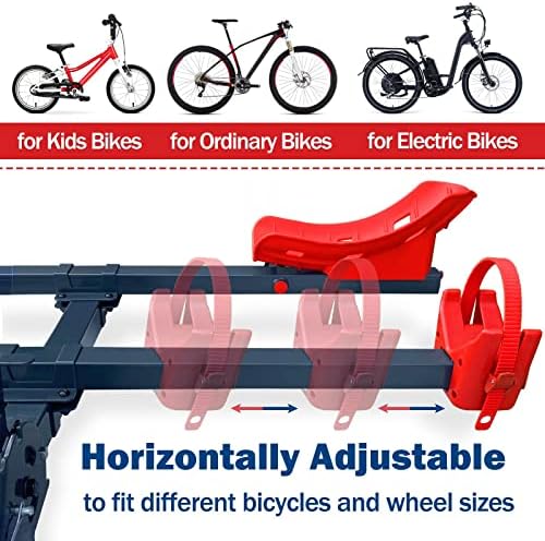 2'' Hitch Bike Rack for Cars, 2-Bike Electric Bike eBike Carrier for Standard, Fat Tire Bicycles, 160 lbs Capacity with Smart Tilting (Red)