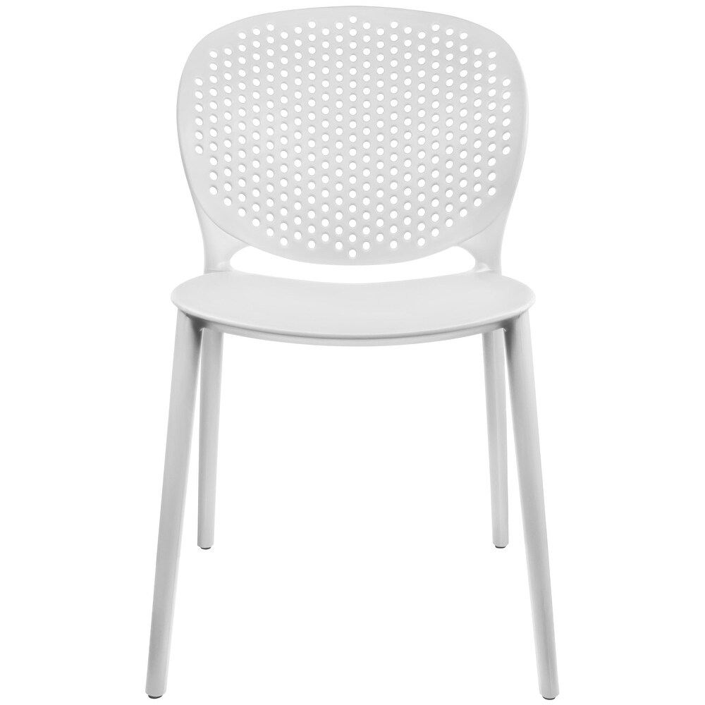 Modern Plastic Garden Patio Indoor or Outdoor Dining Stackable Chair UV Protected Armless With Dot Back Surf