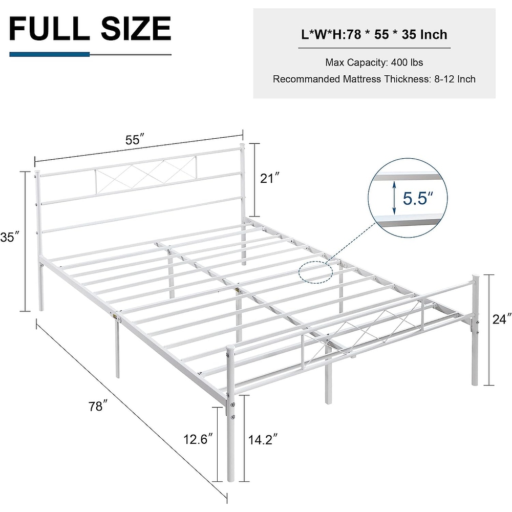 VECELO Contemporary Metal Platform Bed Frame  Student apartment Beds