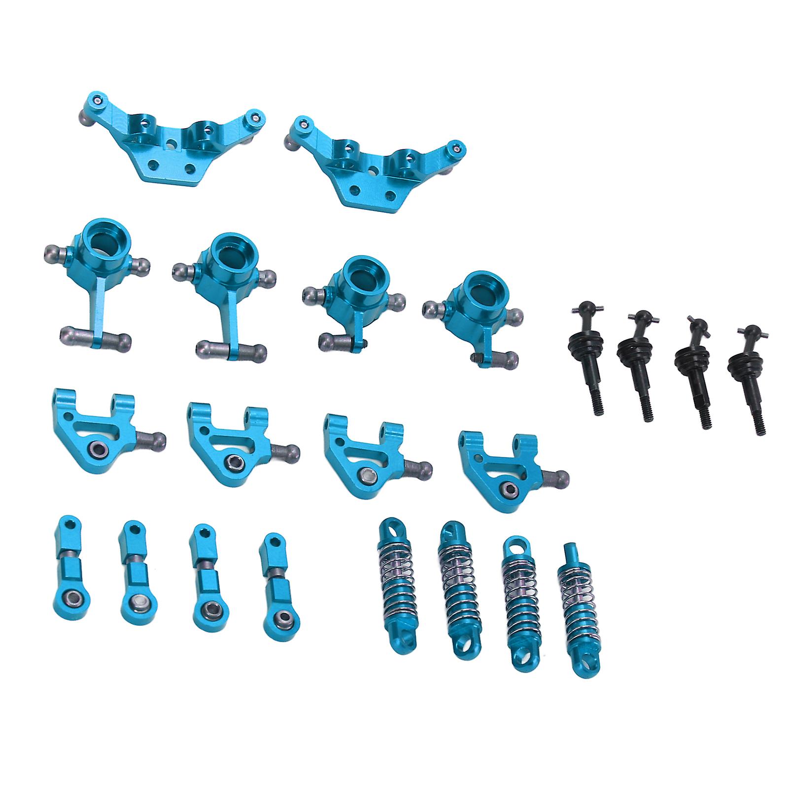 Aluminum Alloy Rc Car Upgrade Parts Kit Shock Absorbers Cvd Drive Shaft Front Rear Steering Cup For Wltoys K969 1/28 Rc Car Blue