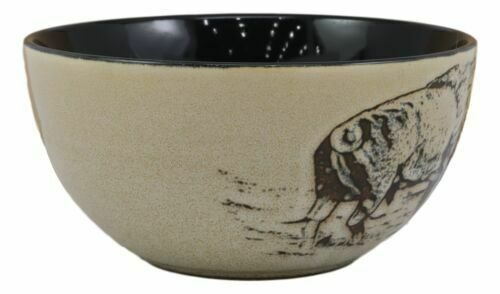 1 Pack Of 4 American Bison Abstract Art Bowl Set  EBR02