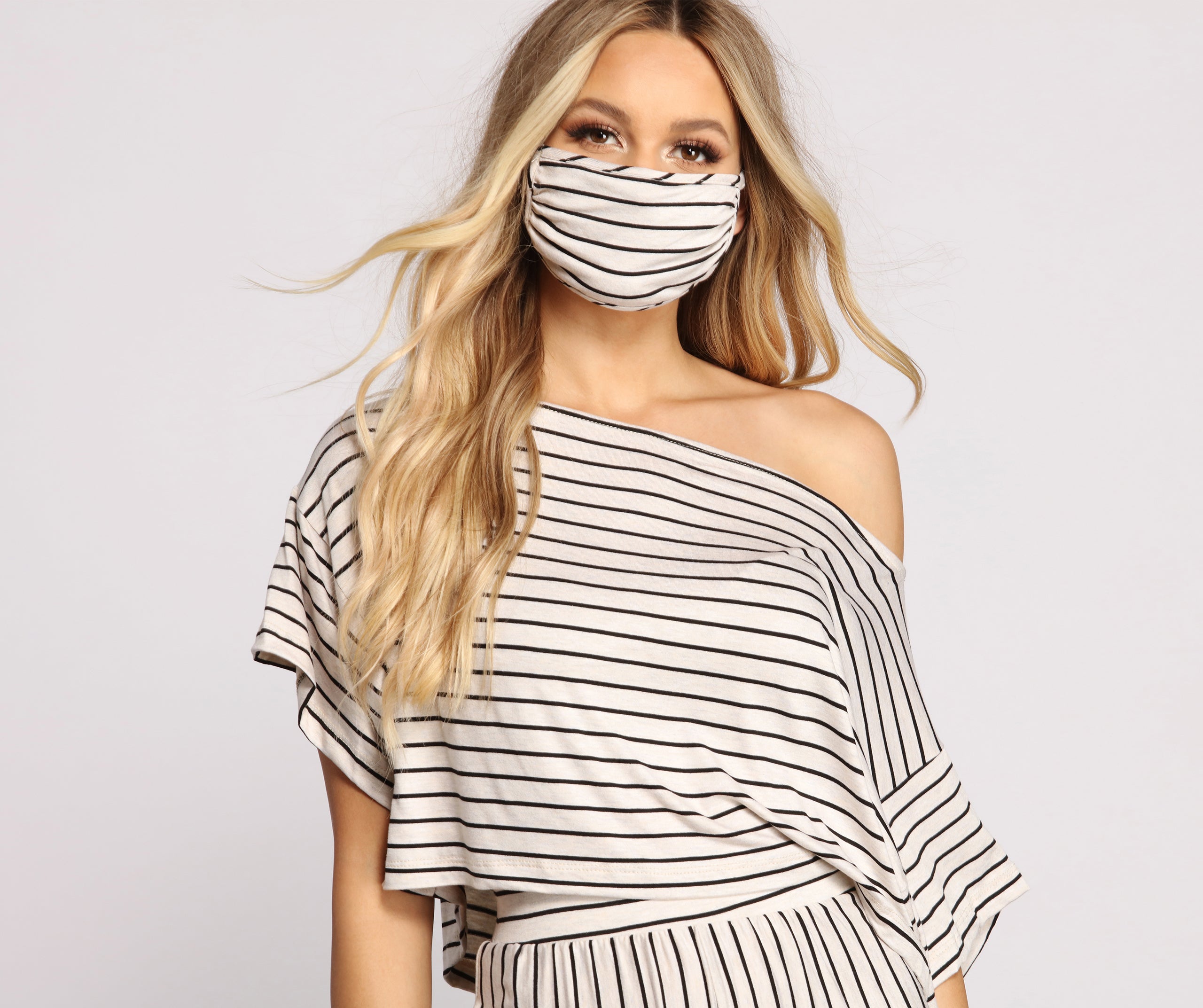 Sweet Stripes Dolman Sleeve Crop Top