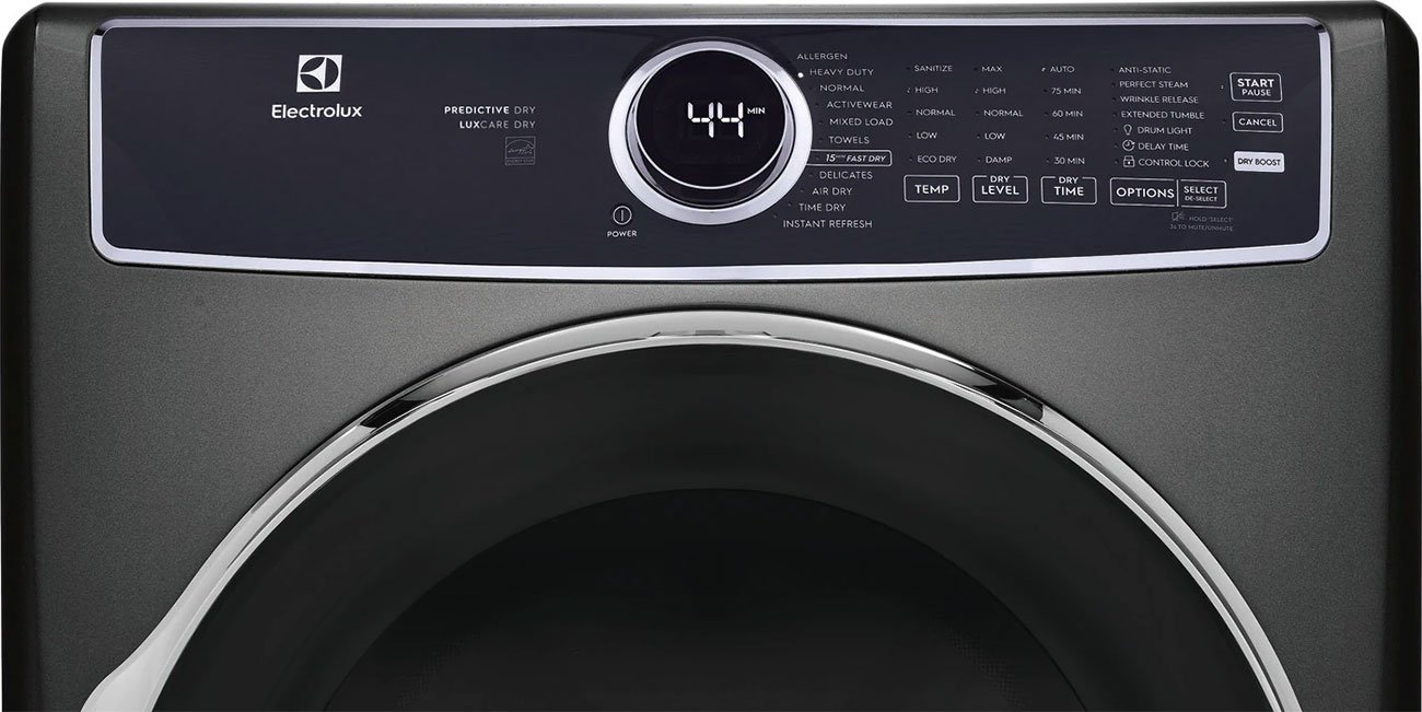 Electrolux 8 Cu. Ft. Titanium Front Load Perfect Steam Gas Dryer With LuxCare Dry and Instant Refresh