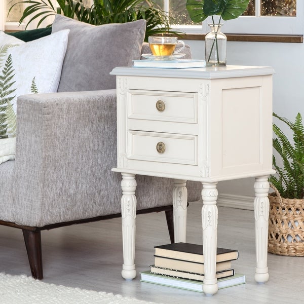 Finch Richards Side Table with Two Drawers， Cream