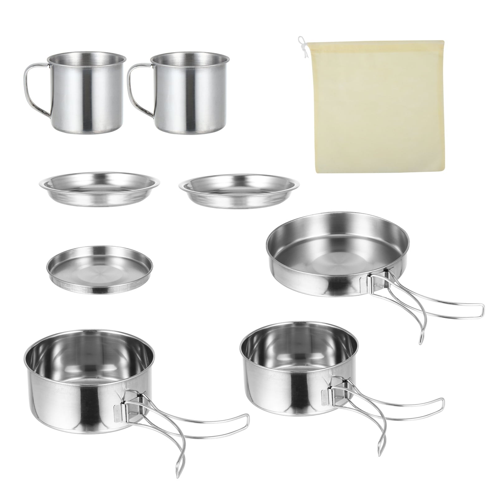 NUOLUX 8 Pcs Camping Cookware Kit Backpacking Cooking Set Outdoor Cook Equipment Parts