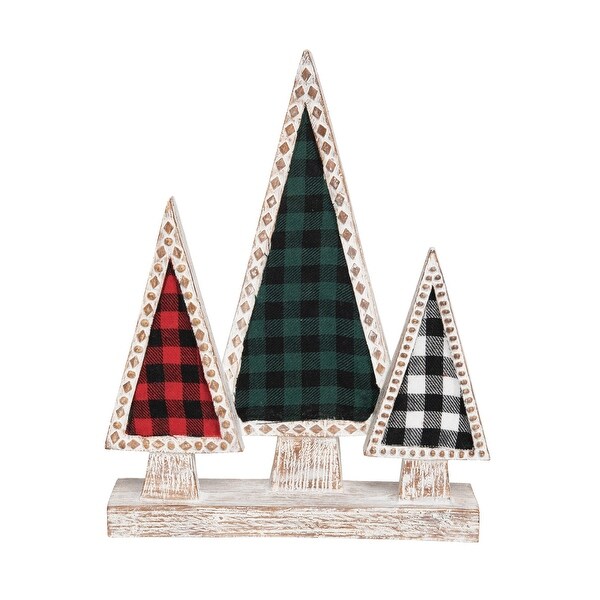 Transpac Resin 11.25 in. Multicolored Christmas Plaid Tree Decor