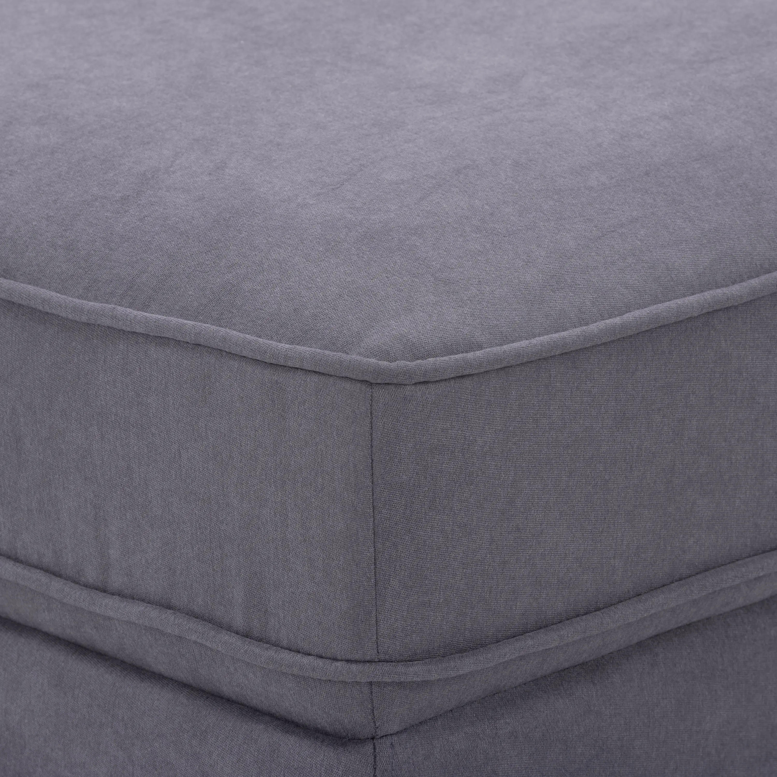 Mulberry Gray Upholstered Ottoman