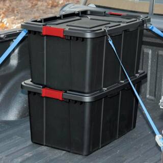 Sterilite 15-Gal. Durable Rugged Industrial Tote with Latches in Black (12-Pack) 12 x 14649006