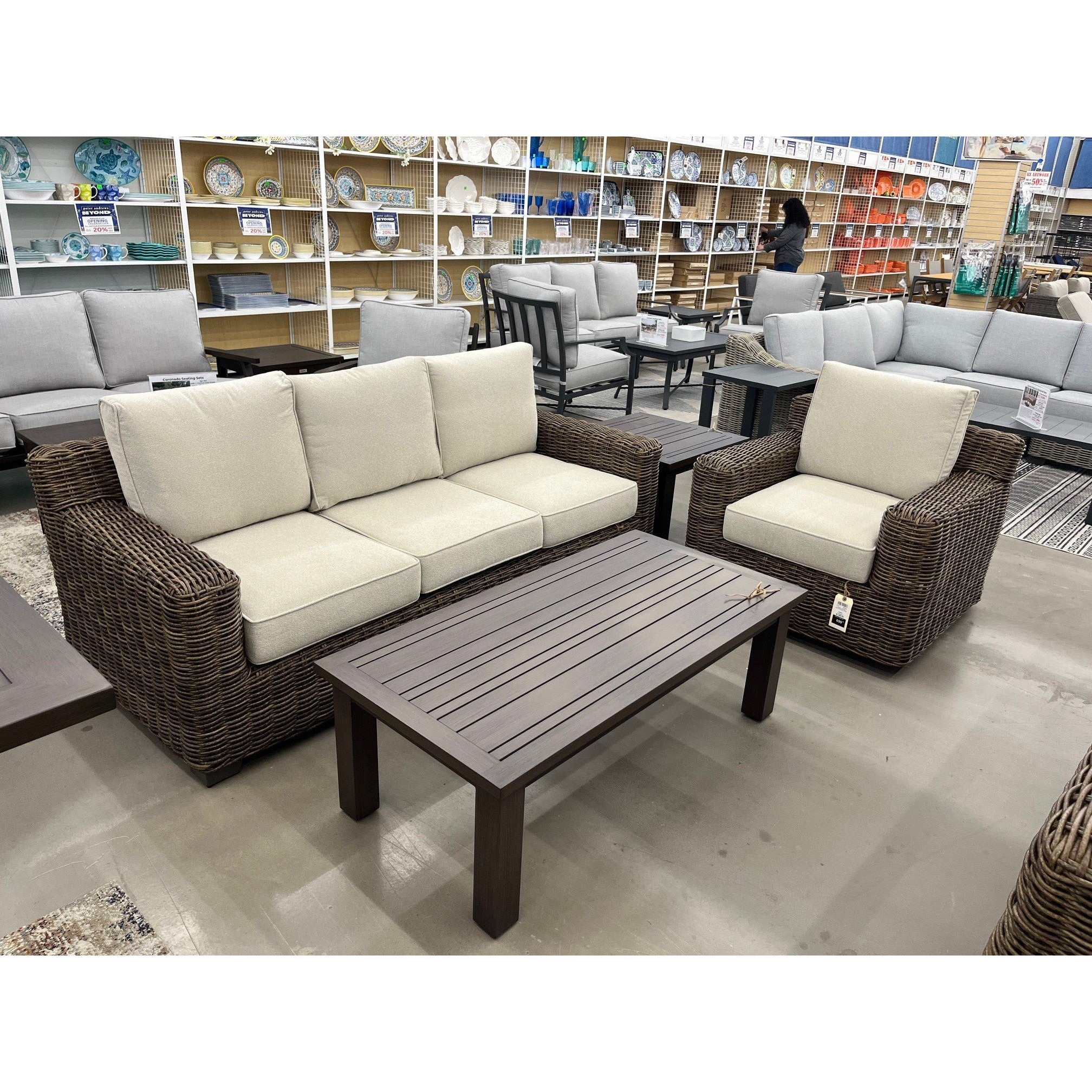 Carmel Brown 3pc Outdoor Seating Set with LUX Heavy Weave