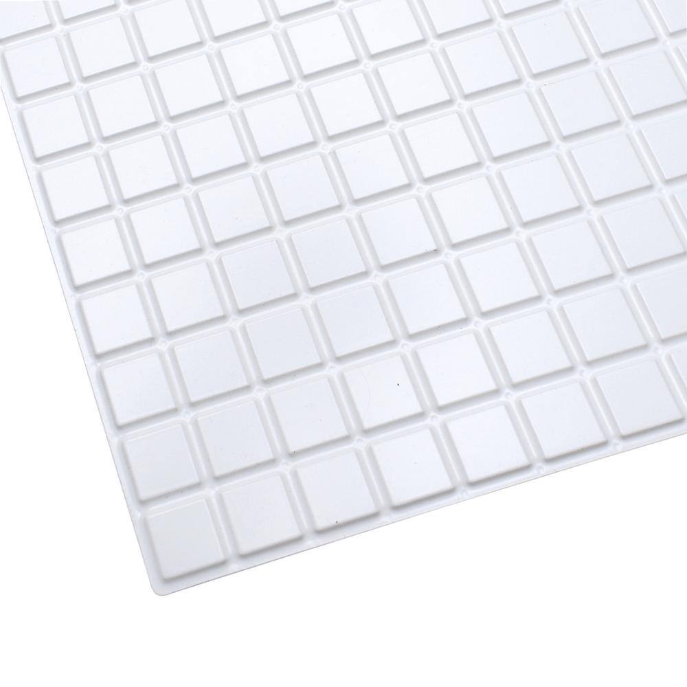 Dundee Deco 3D Falkirk Retro III 38 in. x 19 in. White Faux Mosaic PVC Decorative Wall Paneling (10-Pack) GRHDPG7112-10