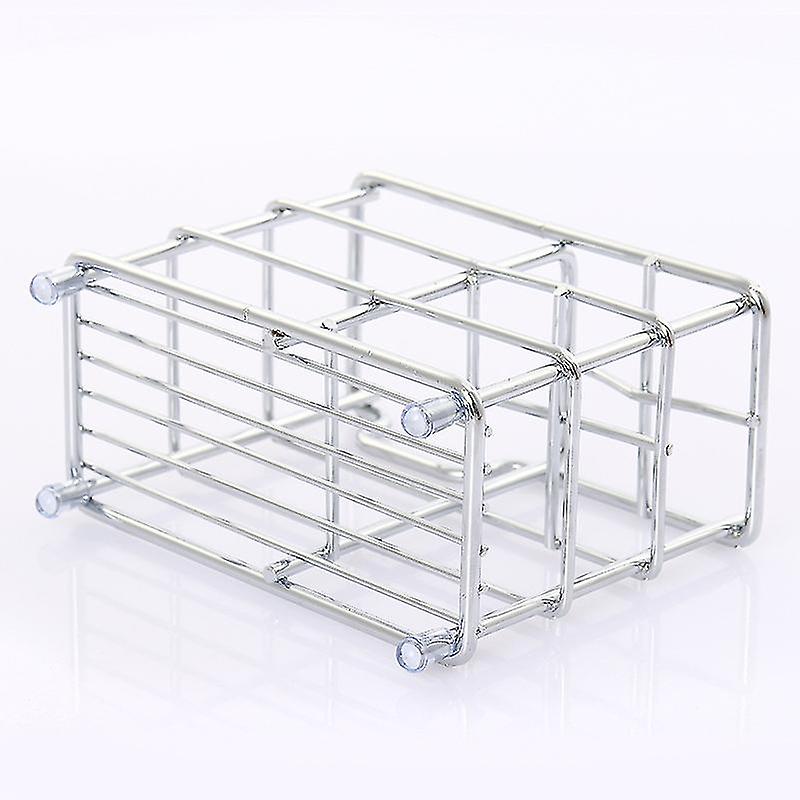 Stainless Steel Lattice Toothbrush Holder Bathroom Simple Household Wash Rack 1 Silver