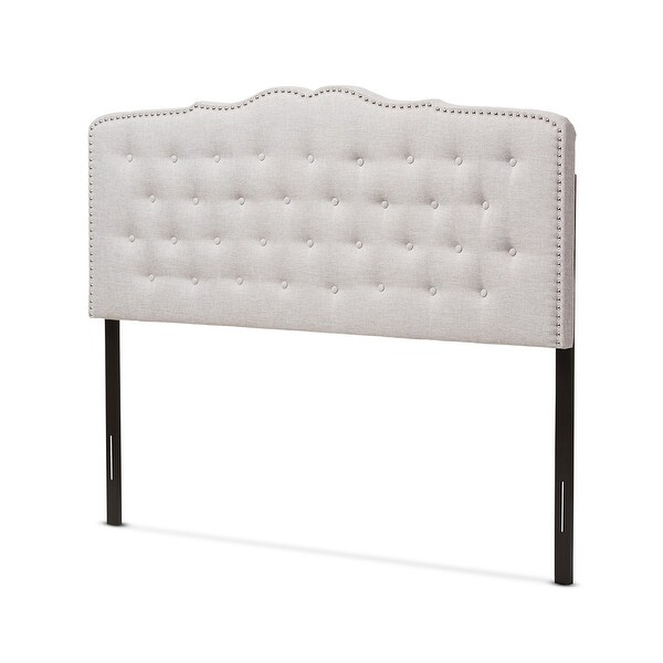 Lucy Modern and Contemporary Greyish Beige Fabric Full Size Headboard - Greyish Beige - - 35374058