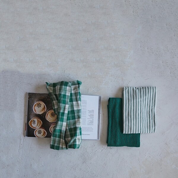 Cotton Waffle Weave Tea Towels，Set of 3