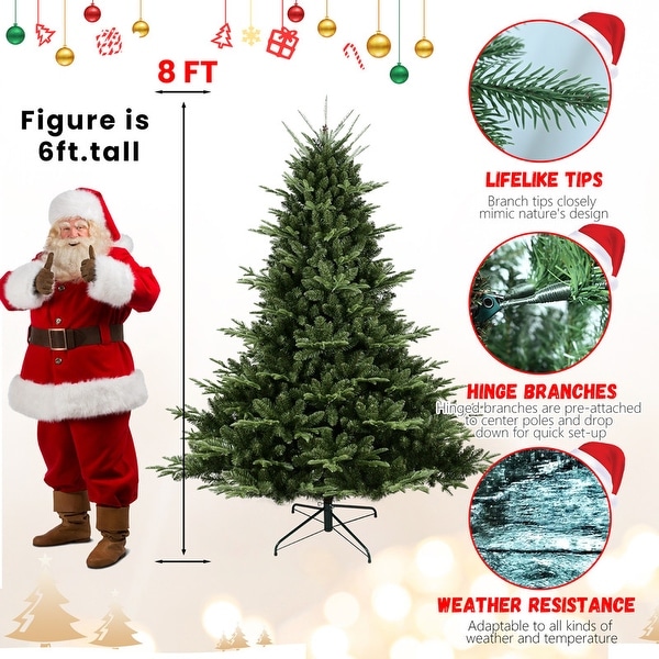 8/9 FT PE and PVC Christmas Tree Simulate Nature Advanced Materials Premium Hinged Spruce Artificial Douglas Firs Tree