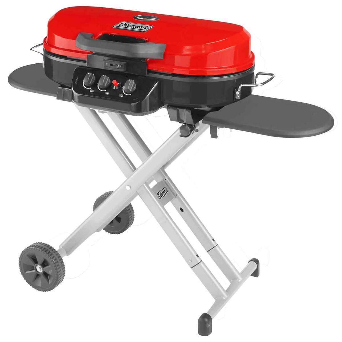 Coleman RoadTrip 285 Portable StandUp Propane 3 Burner Grill  Red