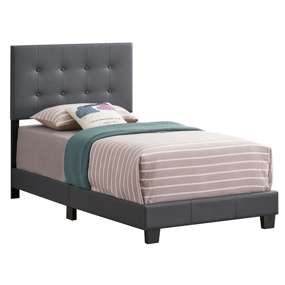 Caldwell Faux Leather Tufted Bed