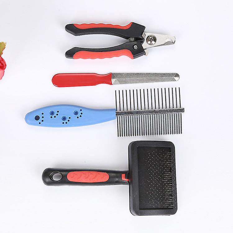 Pet products cat and dog comb nail clippers 4-piece set