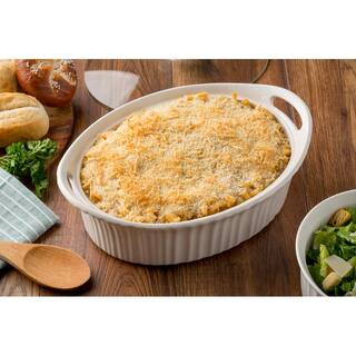 Corningware French White 2.5-Qt Oval Ceramic Casserole Dish with Glass Cover 1105935