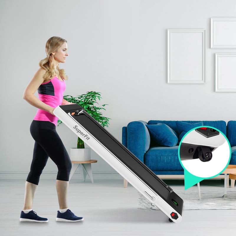 2 in 1 Folding Electric Treadmill for Home Gym, 2.25HP Under Desk Treadmill, Portable Walking Running Machine with Bluetooth Speaker